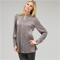 Camicia con chiusura a bottoni, Argento m&eacute;lange, medium