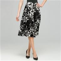 Pleated Flare Skirt., Black & White, medium