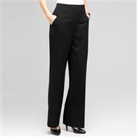 Flat Front Bootleg Pant, Black, medium