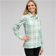 Camicia a quadri con chiusura a bottoni e manica lunga, M&eacute;lange, medium