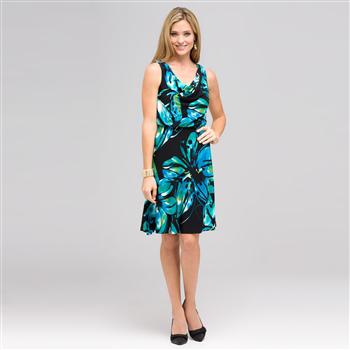 Island Floral Cowl Neck Dress, , large