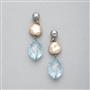 Blue and Gold Clip On Earring, , small