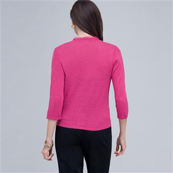 Woven Trimmed Cardigan., , large