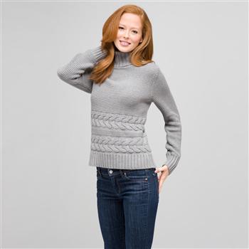 Cotton Turtleneck Sweater, Grey Heather, large