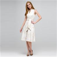 中性色花卉图案连衣裙, 深石灰色, medium