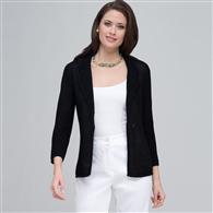Cardigan con rever classico manica 3/4, Nero, medium