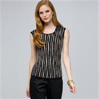 Top senza maniche, Nero m&eacute;lange, medium
