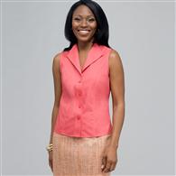 Sleeveless Blouse., New Coral, medium