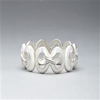 Bracciale Infinity elasticizzato in argento decap&egrave;, Argento, medium