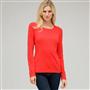 Maglia girocollo con manica lunga, Rosso fuoco, small
