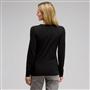 Maglia con scollo a V e manica lunga, Nero, small