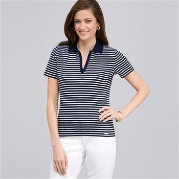 Pullover in maglia, marina svizzera e bianco, large