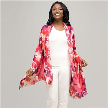 &Eacute;tole luxe fleurie, Rouge, large