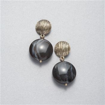 Worn Gold Dangle Earring, , large