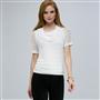 Maglia con scollo a goccia, Bianco, small