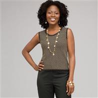 Top con motivo punteggiato, Alloro/Chino, medium