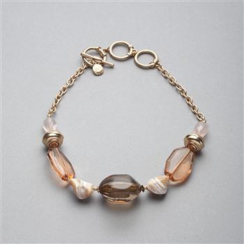 Pink and Brown Collar Necklace, , large