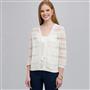 Tie Front Cardigan, Linen White, small