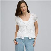 Cardigan raglan con annodatura frontale, Bianco, medium