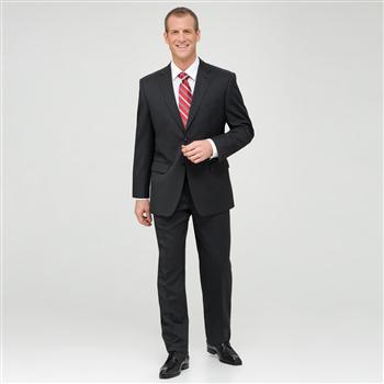 Charcoal Single Pleat Wool Suit, , large