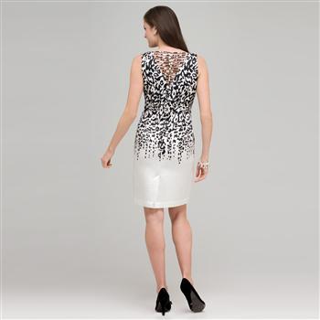 Floral Black and White Dress., , large