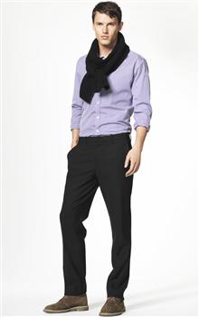 Microcheck Straight Leg Trousers, , large