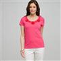 T-shirt con fiore, Rosa shocking, small
