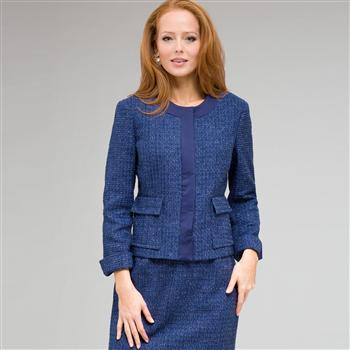Satin Trim Jacket, , large