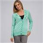 Ruffle Front V-Neck Cardigan, Icy Mint, small