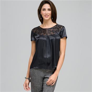 Organza Burnout Blouse, , large