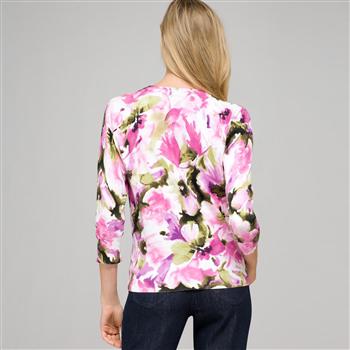 3/4 Sleeve Button Front Cardigan, , large