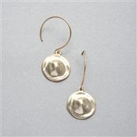 Hammered Gold Earrings, Brown, medium