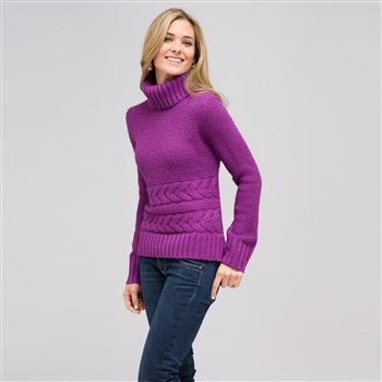 Maglione a collo alto in misto lana, Viola dei prati, large