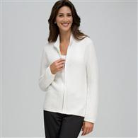 Textured Zip Front Cardigan, Sugar, medium