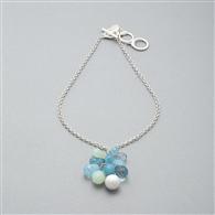 クラスタードロップネックレス, シルバー, medium