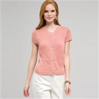 Cardigan a maniche corte, Cameo e argento, medium