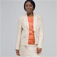 Jewel Neck Jacket., Chino & Ivory, medium