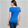 Scoop Neck Tee With Applique, Blue, small