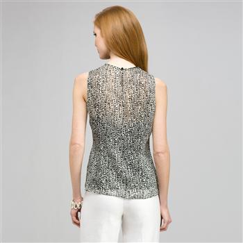 Sleeveless Pleated Top., , large