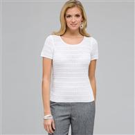 Maglia con scollo rotondo, Bianco, medium