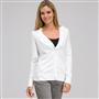 Cardigan con scollo a V e rouche sul davanti., Bianco, small