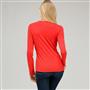 Maglia girocollo con manica lunga, Rosso fuoco, small