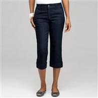 5 Pocket Cuffed Capri (Plus), Rinse Wash New, medium