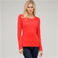 Long Sleeve Crew Neck, Fire Red, medium