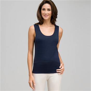 Sleeveless Scoop Neck Shell, , large