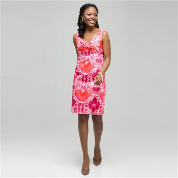 Mixed Floral Color Twist Front Dress, , large