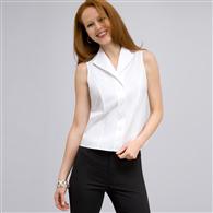 Elegante camicia sciancrata senza maniche, no stiro, facile da lavare, Bianco, medium