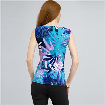 Drape Neck Tank with Knot Detail., , large