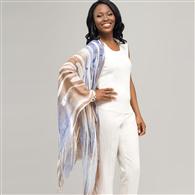 Striped Multi Colour Scarf, Mist, medium