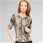 Animal print Boat Neck Sweater, , small